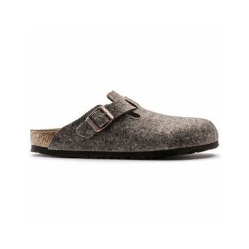 Birkenstock Boston Wool Felt 160583 Cacao Kahverengi Yün Unisex Kapalı Terlik