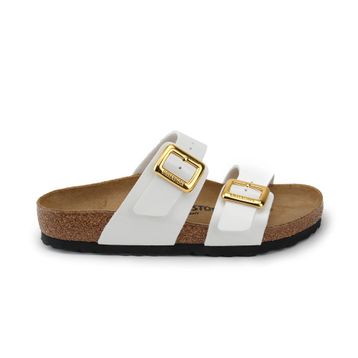 Birkenstock Sydney Cushion Buckle 1029452 Patent White Beyaz Kadın Terlik