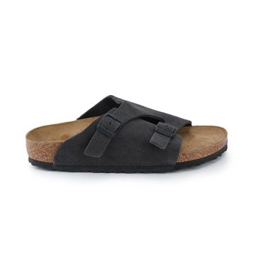 Birkenstock Zürich VL 1028547 Velvet Grey Gri Dar Kalıp Süet Deri Unisex Terlik