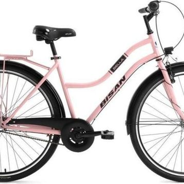 Bisan Bella 34 cm V 24 Jant 3 Vites Pudra Pembe Siyah Kadın Şehir Bisikleti