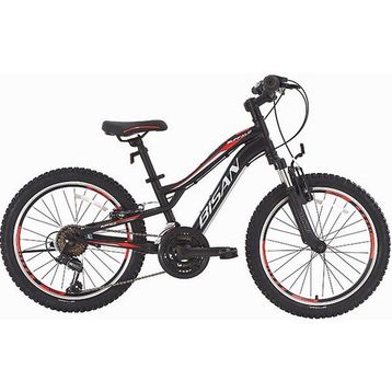 Bisan Buffalo 30 cm V 24 Jant 18 Vites Mat Siyah Kırmızı Çocuk Bisikleti