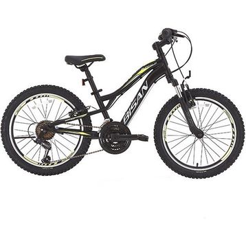 Bisan Buffalo 30 cm V 24 Jant 18 Vites Mat Siyah Sarı Çocuk Bisikleti