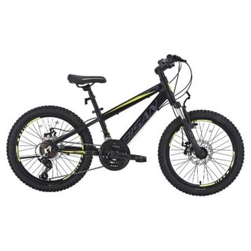 Bisan Cooper 30 cm HD 24 Jant 21 Vites Mat Siyah Sarı Çocuk Bisikleti