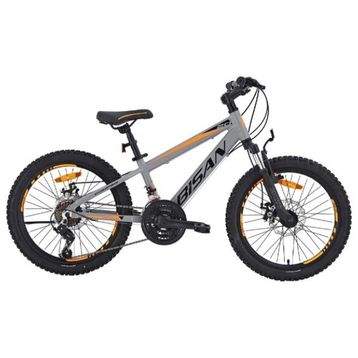 Bisan Cooper 30 cm MD 24 Jant 21 Vites Açık Gri Siyah Turuncu Çocuk Bisikleti