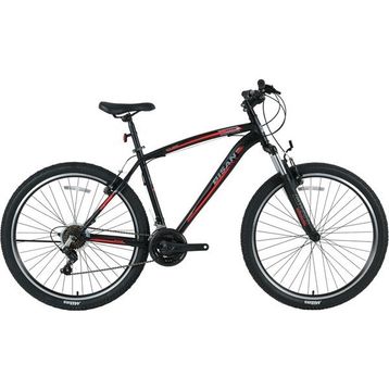 Bisan MTS 4600 V-2023 48 cm 27.5 Jant 21 Vites Mat Siyah Kırmızı Erkek Dağ Bisikleti
