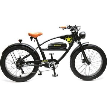 Bisan Rider 46 cm Disk Fren 26 Jant 7 Vites Mat Siyah Yeşil Elektrikli Bisiklet