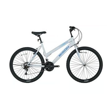 Bisan Sentiero 42 cm V 24 Jant 21 Vites Metalik Beyaz Mavi Kadın Dağ Bisikleti