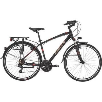 Bisan TRX 8100 City 460 cm V 28 Jant 21 Vites Mat Siyah Kırmızı Erkek Şehir Bisikleti