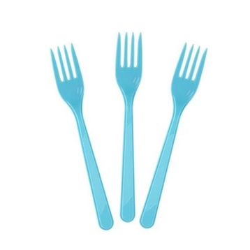 Bisepetim 25 Adet Açık Mavi Lüks Plastik Çatal