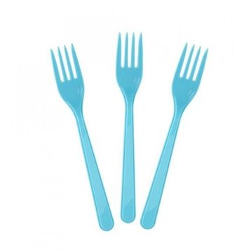 Bisepetim 25 Adet Açık Mavi Lüks Plastik Çatal
