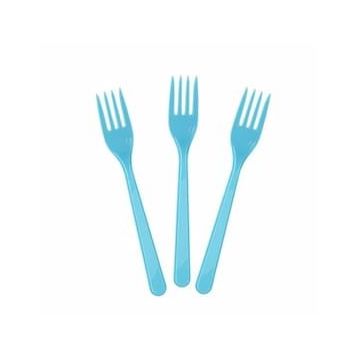 Bisepetim 25 Adet Açık Mavi Lüks Plastik Çatal