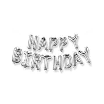 Bisepetim 35 cm Gümüş Happy Birthday Folyo Doğum Günü Balonu