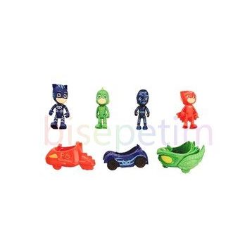 Bisepetim 4 Karakter 3 Arabalı PJ Masks Figürleri