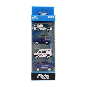 Bisepetim 4'lü Die Cast Polis Oyun Seti