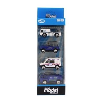 Bisepetim 4'lü Die Cast Polis Oyun Seti