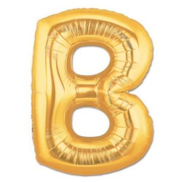 Bisepetim B Harf Folyo Altın Renk 40 inç Balon