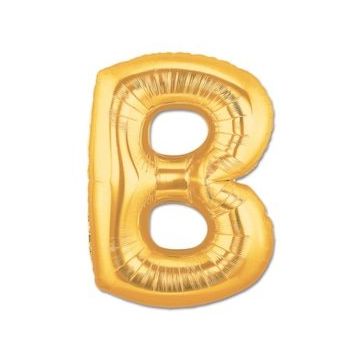 Bisepetim B Harf Folyo Altın Renk 40 inç Balon