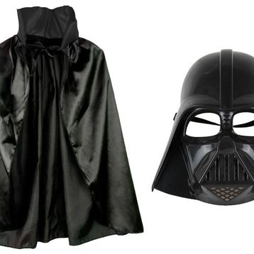 Bisepetim Çocuk Boy Yıldız Savaşları Darth Vadet Maskesi ve Siyah 90 cm Pelerin Seti