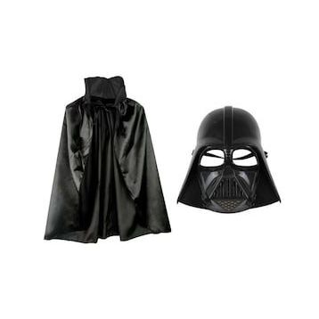 Bisepetim Çocuk Boy Yıldız Savaşları Darth Vadet Maskesi ve Siyah 90 cm Pelerin Seti