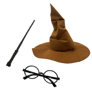 Bisepetim Harry Potter Şapkası + Harry Potter Asası + Harry Potter Gözlüğü
