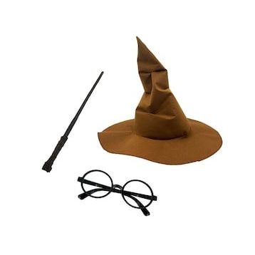 Bisepetim Harry Potter Şapkası + Harry Potter Asası + Harry Potter Gözlüğü