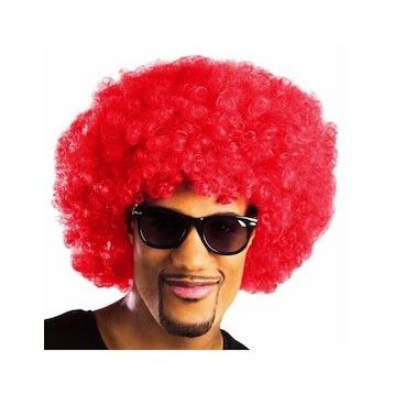 Bisepetim Kırmızı Kıvırcık Afro Bonus Peruk
