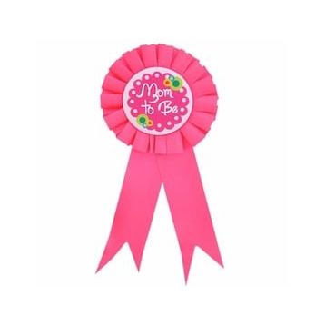 Bisepetim Mom To Be Yazılı Pembe Renk Rozet