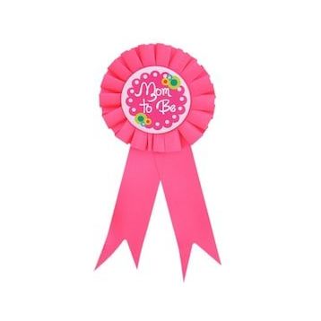 Bisepetim Mom To Be Yazılı Pembe Renk Rozet