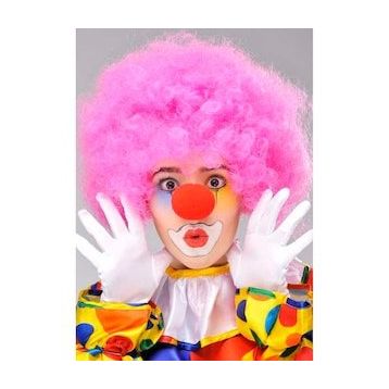 Bisepetim Pembe Renk Kıvırcık Afro Bonus Takma Saç ve Kırmızı Burun Seti