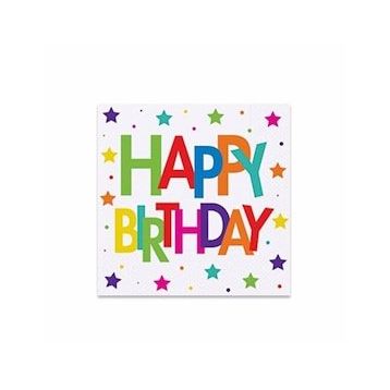 Bisepetim THB7245 33x33 cm 16 Adet Superstar Birthday Kağıt Peçete