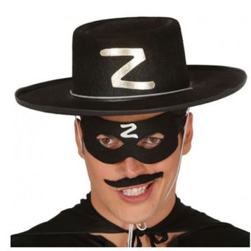 Bisepetim Yetişkin Boy Z Logolu Zorro Şapkası ve Zorro Maskesi