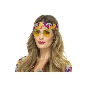 Bisepetim Yuvarlak Cam John Lennon Tarzı Hippi Gümüş Çerçeveli Sarı Gözlük