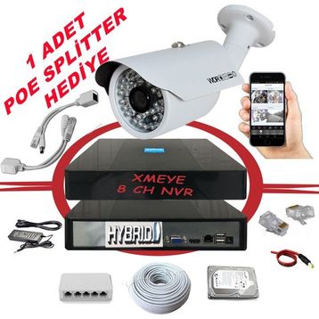 Bises BS 748IP 5 MP 1940p 6 Megapiksel Sony Lens Metal Kasa Ip Güvenlik Kamerası Seti - 1 Kameralı