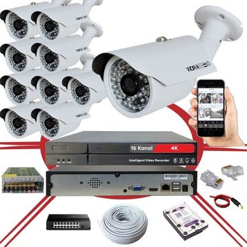 Bises BS 748IP 5 MP 1940p 6 Megapiksel Sony Lens Metal Kasa Ip Güvenlik Kamerası Seti - 10 Kameralı
