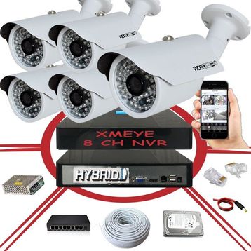 Bises BS 748IP 5 MP 1940p 6 Megapiksel Sony Lens Metal Kasa Ip Güvenlik Kamerası Seti - 5 Kameralı