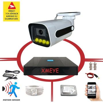 Bises BS 784W 5MP Sony Lens 4 Warm LED Gece Renkli Gösteren Güvenlik Kamerası Seti - 1 Kameralı