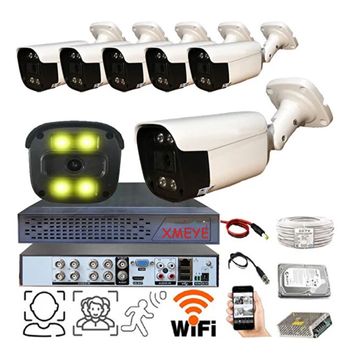 Bises BS504W Hareket Algılamalı 5 MP 1080p Gece Renkli Gösteren Güvenlik Kamerası Seti - 7 Kameralı
