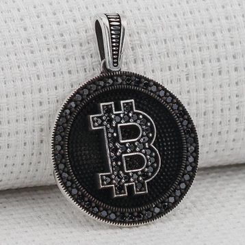 Bitcoin 925 Ayar Gümüş Kolye Ucu