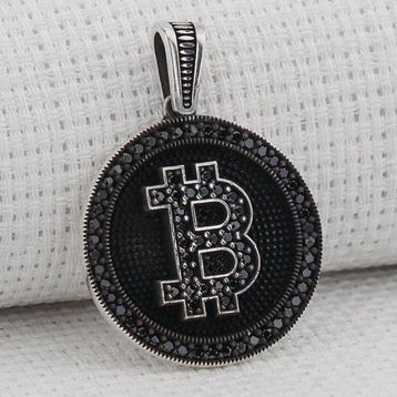 Bitcoin 925 Ayar Gümüş Kolye Ucu