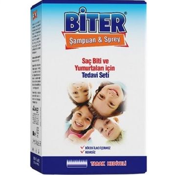 BİTER 150 ml Şampuan+100 ml Sprey Saç Biti ve Yumurtaları İçin Tedavi Seti