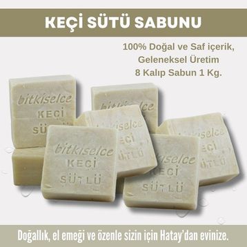 Bitkiselce 8x950 gr El Yapımı Keçi Sütü Sabunu