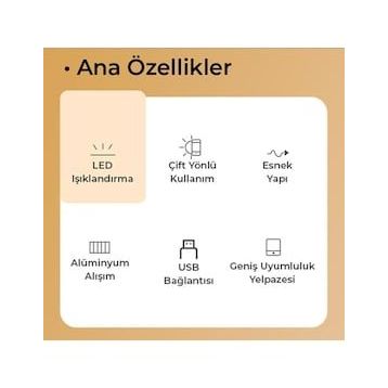 Bix 100 cm Saiji Sunflower Iıı Led Aydınlatmalı Esnek Telefon Tutucu