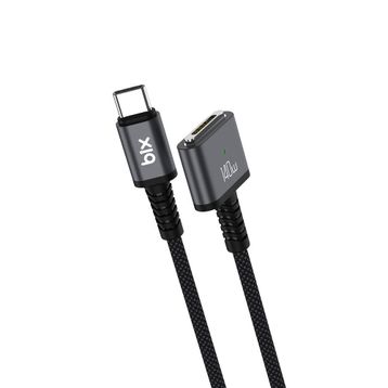 Bix 140W Type-C to 2 mt Magsafe 3 Macbook Pro ve Macbook Air Manyetik Örgülü Şarj Kablosu