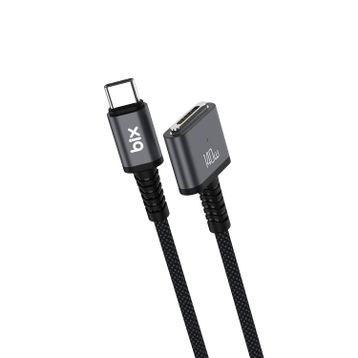 Bix 140W Type-C to 2 mt Magsafe 3 Macbook Pro ve Macbook Air Manyetik Örgülü Şarj Kablosu