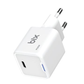 Bix 20W GaN USB-C iPhone Android ve iPad Uyumlu Type-C PD Beyaz Hızlı Şarj Adaptörü