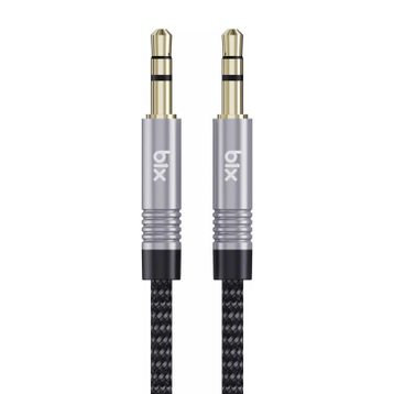 Bix 3.5mm Erkek To Erkek Örgülü Stereo Aux 1 mt Siyah Ses Kablosu