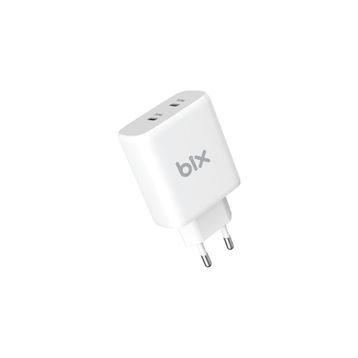Bix 50W USB-C Çift Portlu iPhone Android ve iPad Uyumlu Type-C PD Hızlı Şarj Adaptörü