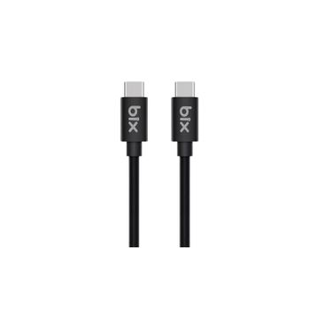 Bix BX-UC02C 1 mt Siyah 60W Type-C to Type-C Hızlı Şarj ve Data Kablosu