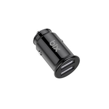 Bix BXAA12W 12 Watt Siyah Çift USB-A Portlu Araç Şarj Aleti iPhone Android Uyumlu Mini Araç İçi Şarj Cihazı