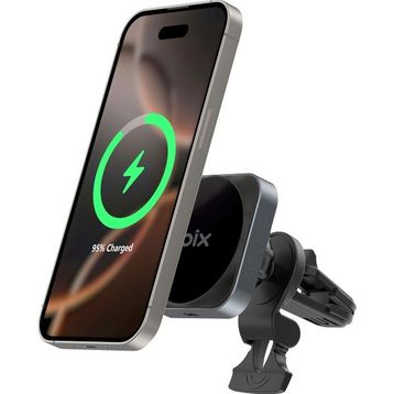 Bix BXCH10 15W Kablosuz Şarj Destekli 180 Ayarlanabilir Manyetik Araç İçi Telefon Tutucu
